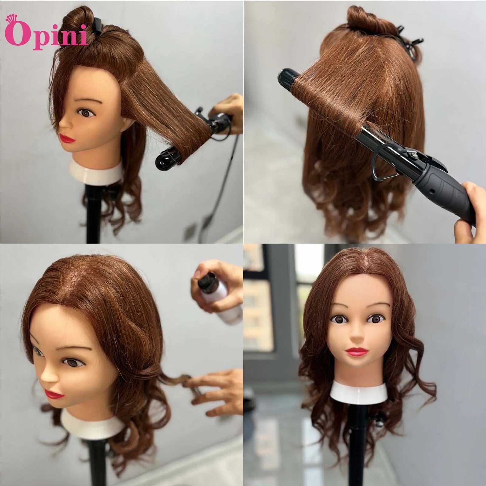 100% Mannequin Head Human Hair 22"-24"  Hairdresser Cosmetology Mannequin Manikin Training Head Hair and Free Clamp Holder