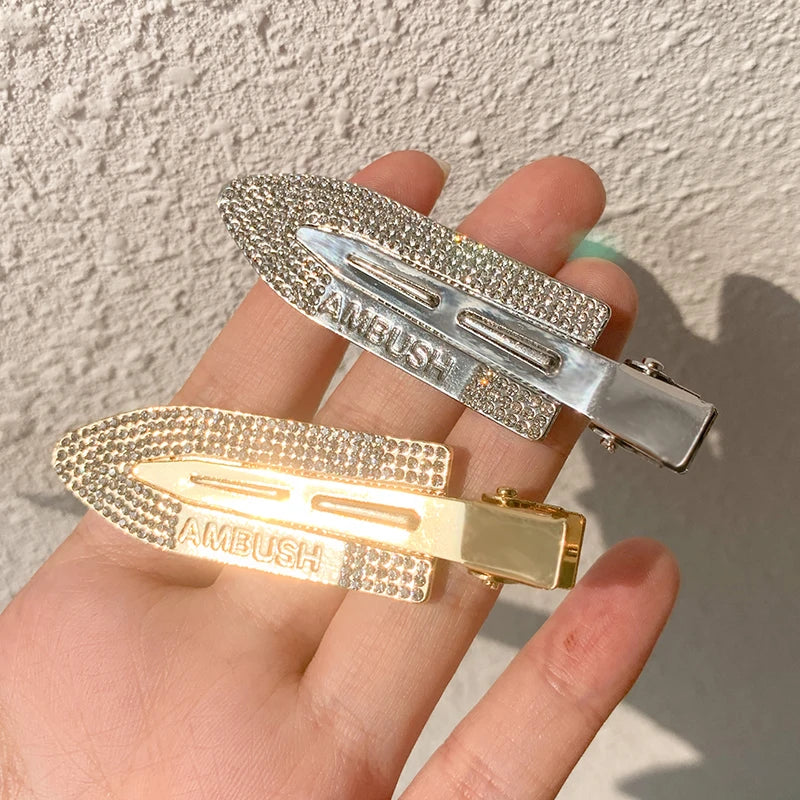 Hair Clips Side Bangs Fix Fringe Barrette Wash Face Clips Gold Silver Shining Crystal No Bend Seamless Women Girls Styling Tools