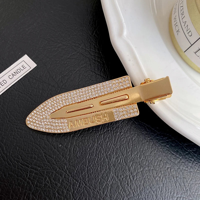 Hair Clips Side Bangs Fix Fringe Barrette Wash Face Clips Gold Silver Shining Crystal No Bend Seamless Women Girls Styling Tools