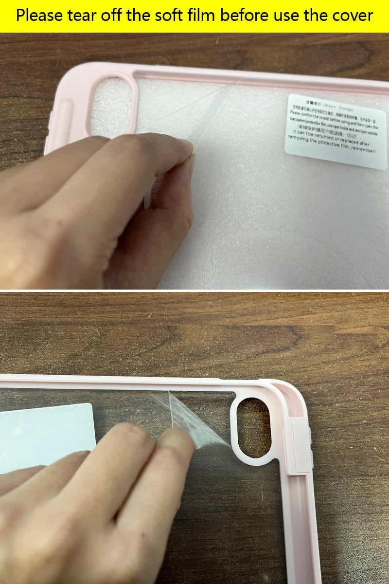 For iPad 10th Gen Case with Pen Holder Trifold Acrylic Clear Back Hard Cover For iPad 10.2 9.7 Air 5 11 iPad 10 9 11th A16 Case