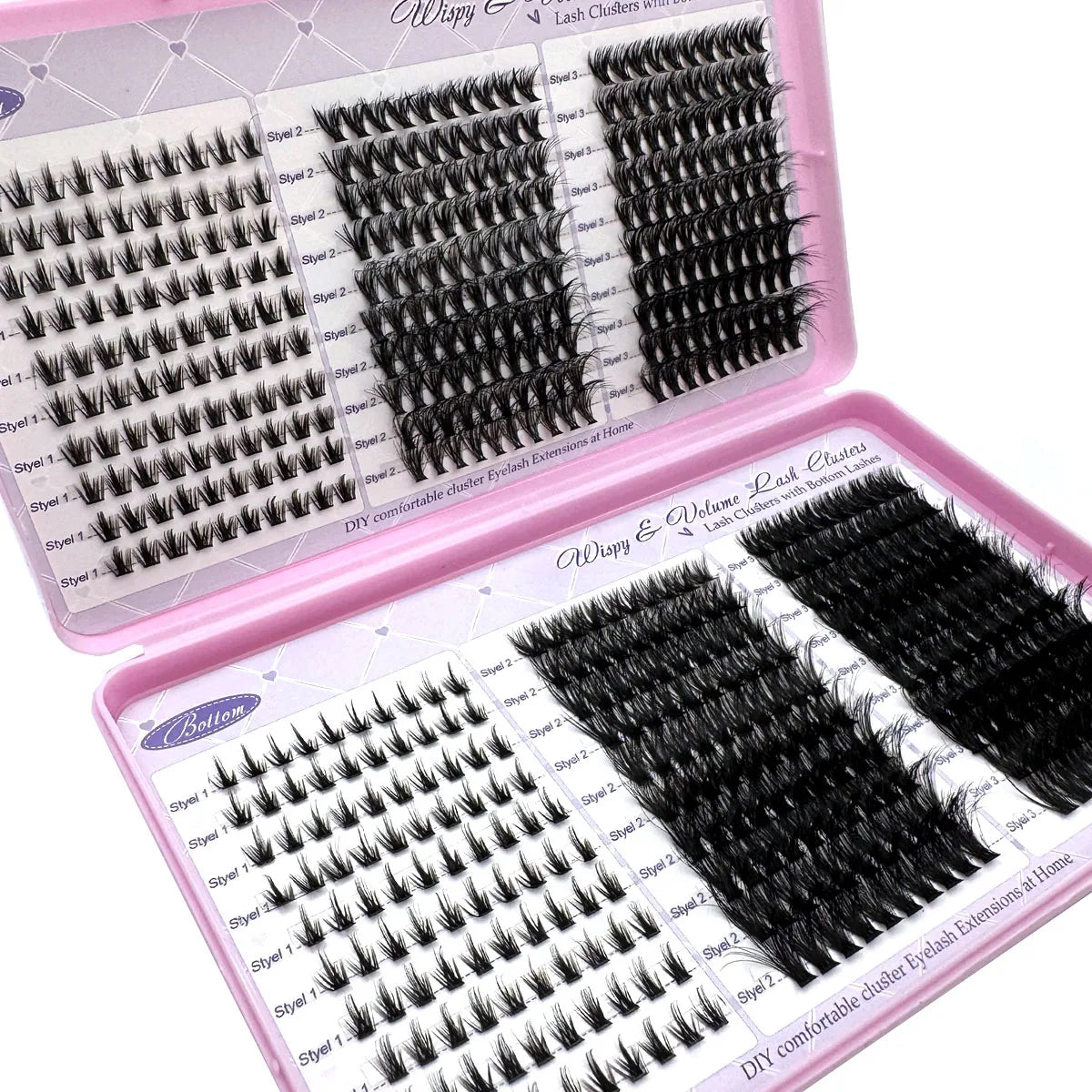 UMIRYAO New 640 Cluster Lashes Kit Thick Eyelash Extension Kit Volume Mixed Tray Faux Mink Lashes Lash Extension Makeup