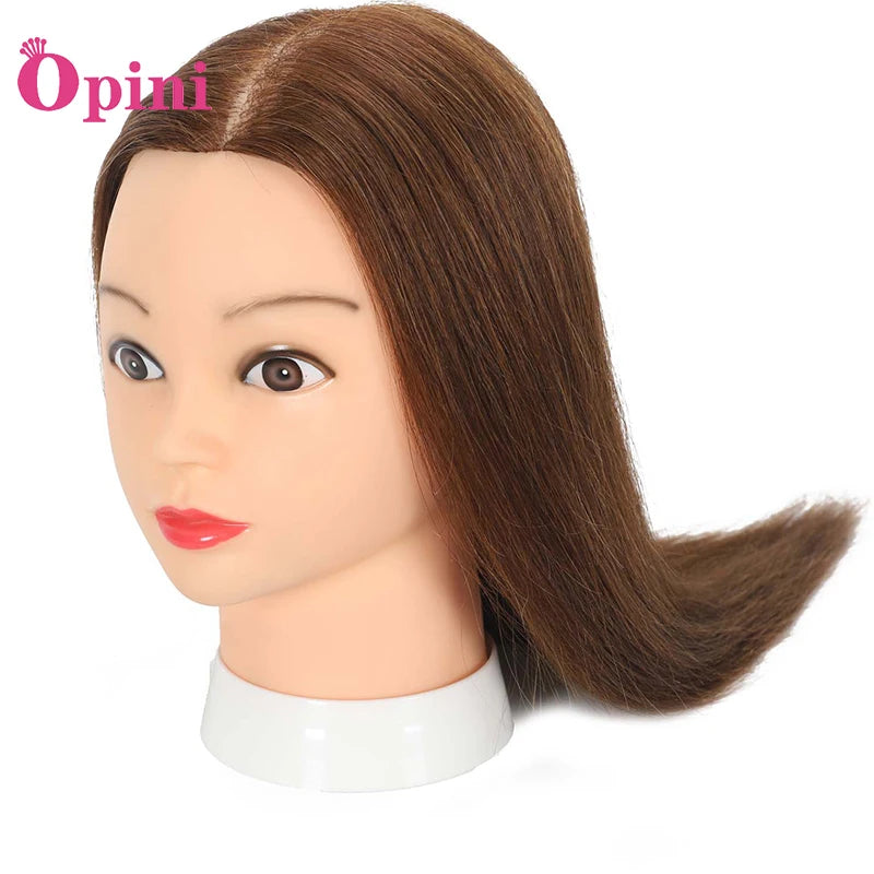 100% Mannequin Head Human Hair 22"-24"  Hairdresser Cosmetology Mannequin Manikin Training Head Hair and Free Clamp Holder