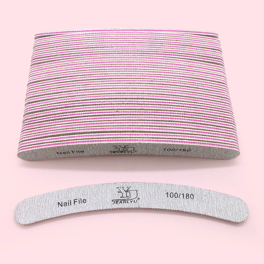 5/25Pcs/Lot Nail File Mix Color 80/100/150/180/240 Grit Professional Sandpaper Cuticle Remover Buffer Files Manicure Tool Set