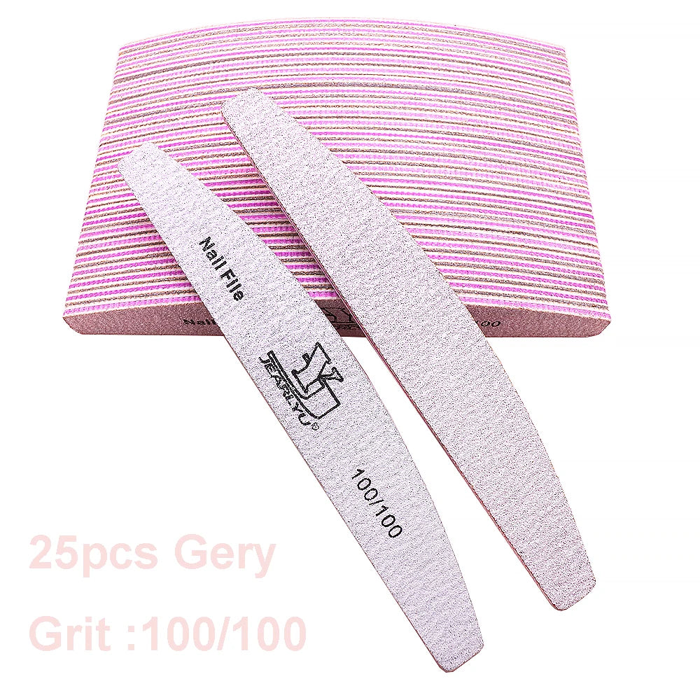 5/25Pcs/Lot Nail File Mix Color 80/100/150/180/240 Grit Professional Sandpaper Cuticle Remover Buffer Files Manicure Tool Set