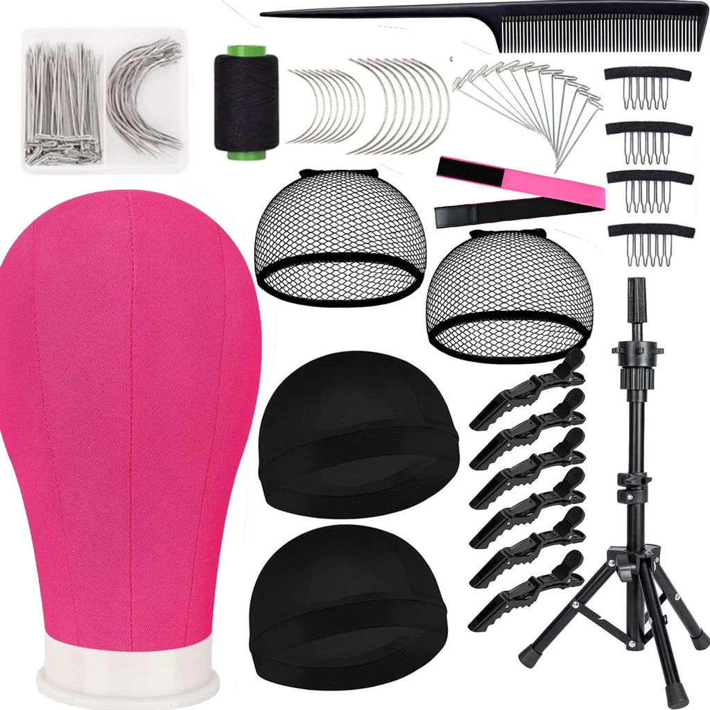 22'' Wig Mannequin Head With Tall Wig Stand Tripod for Wigs,Wig Stand with Head for Hair Styling Practice Display Wigs Making