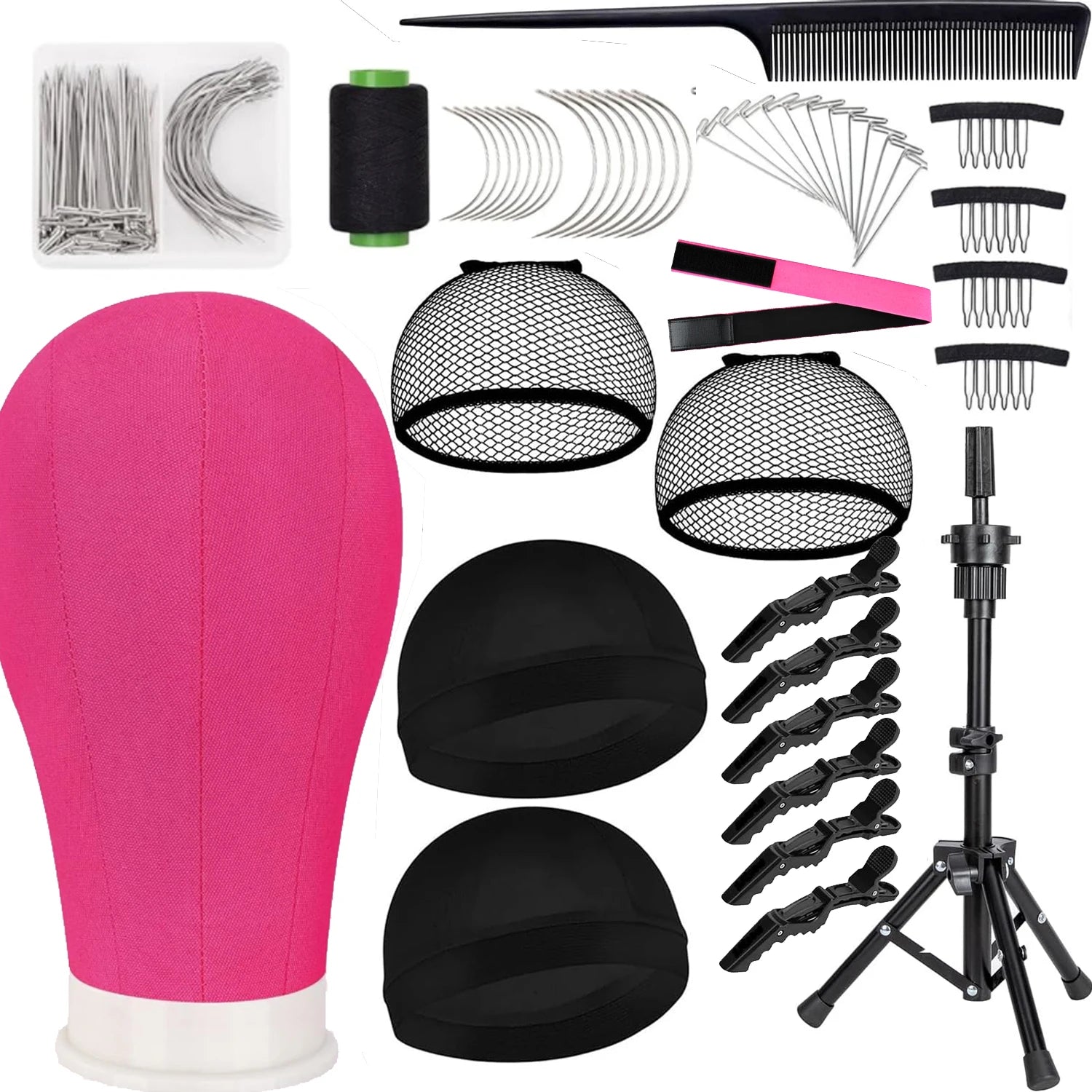 22'' Wig Mannequin Head With Tall Wig Stand Tripod for Wigs,Wig Stand with Head for Hair Styling Practice Display Wigs Making