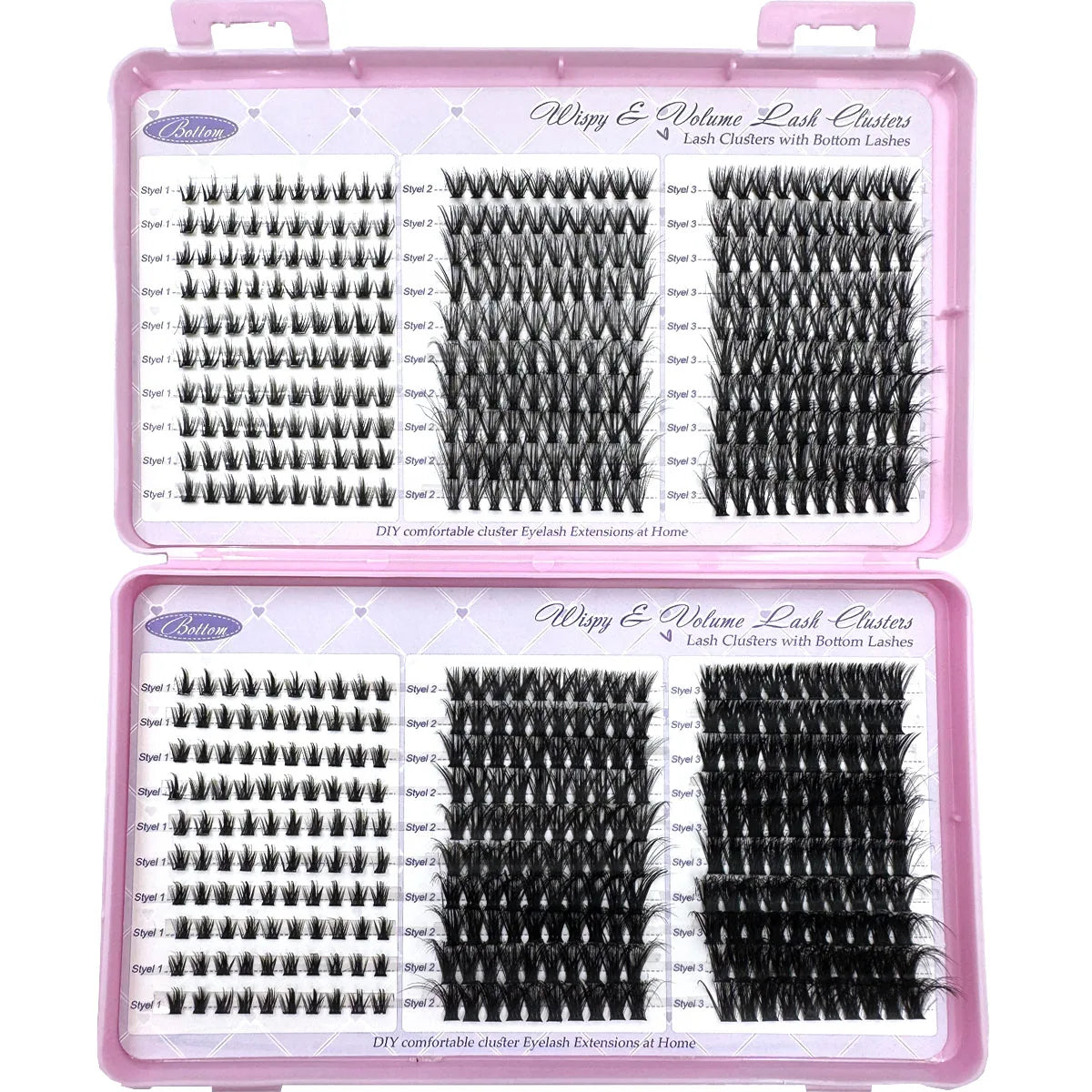UMIRYAO New 640 Cluster Lashes Kit Thick Eyelash Extension Kit Volume Mixed Tray Faux Mink Lashes Lash Extension Makeup