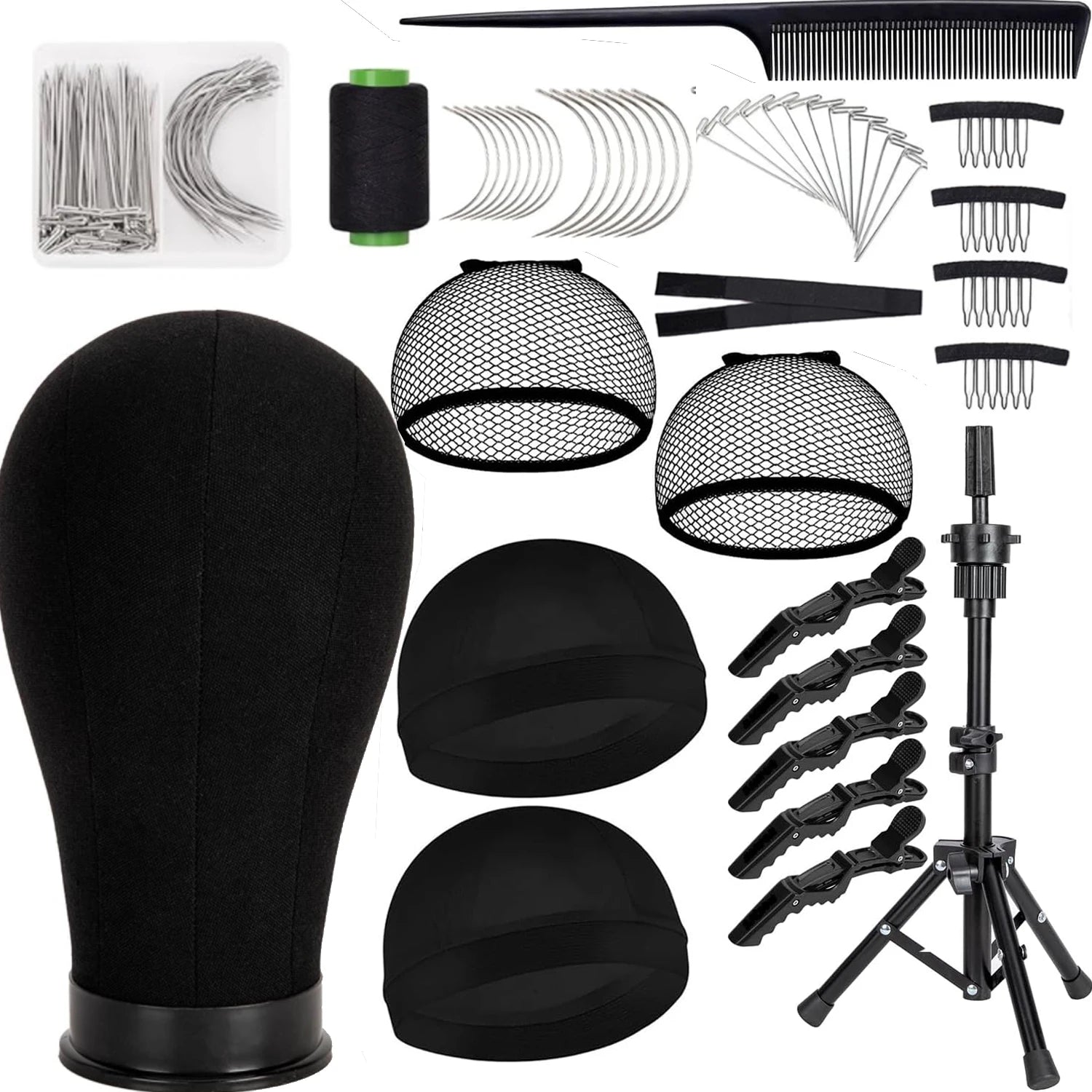 22'' Wig Mannequin Head With Tall Wig Stand Tripod for Wigs,Wig Stand with Head for Hair Styling Practice Display Wigs Making