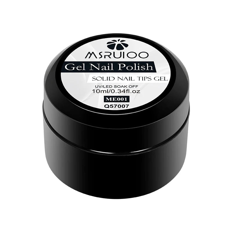 MSRUIOO 10ml Clear Solid Nail Tips Gel Long Lasting Bubble-free UV/LED Building Gel for Nails Home Salon Manicure DIY Design