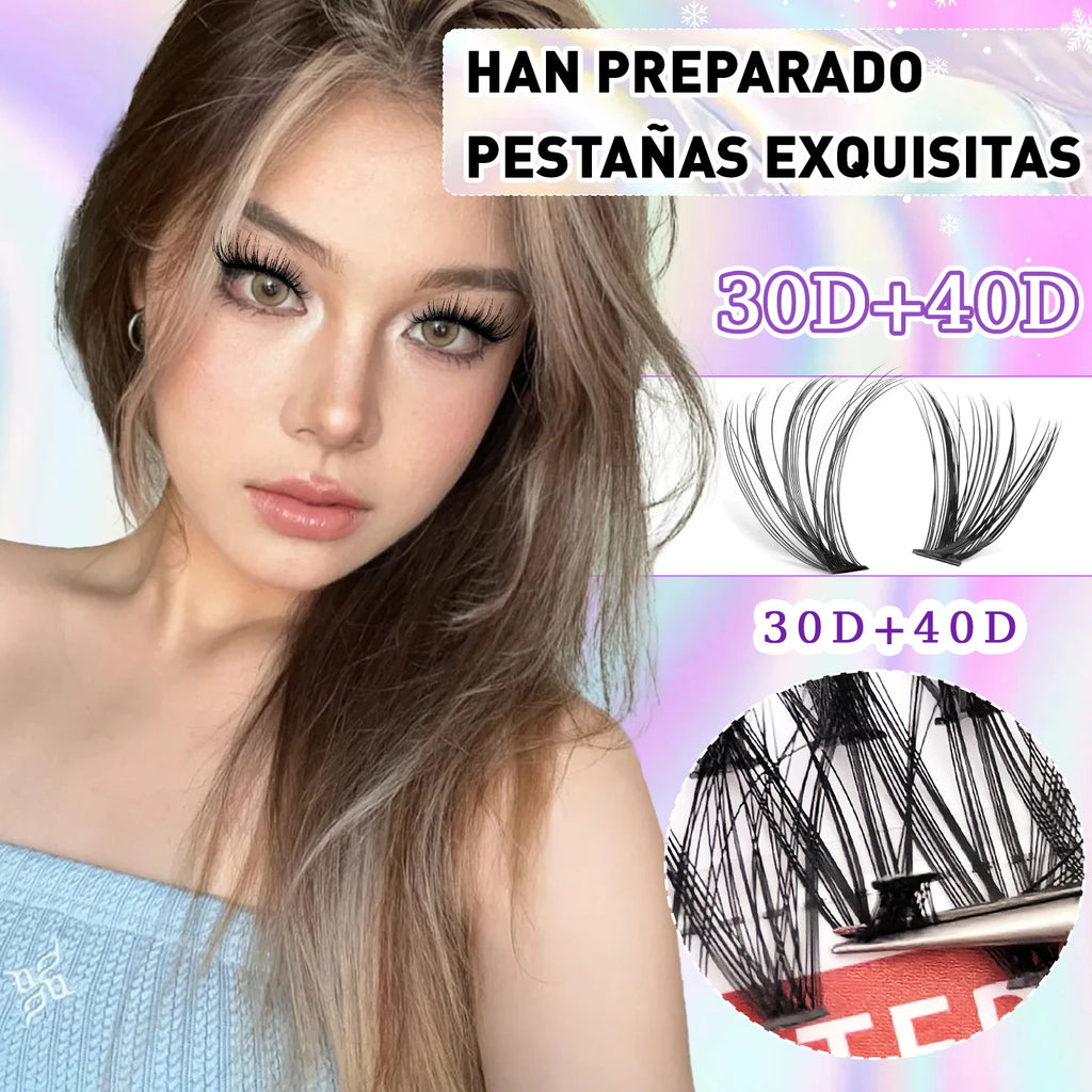 30D 40D Eyelash Clusters Kit Thick Individual Lashes Lash Bond And Seal And Remover Faux Mink Lashes Eyelash Extension DIY