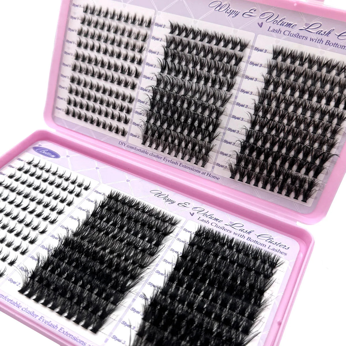 UMIRYAO New 640 Cluster Lashes Kit Thick Eyelash Extension Kit Volume Mixed Tray Faux Mink Lashes Lash Extension Makeup