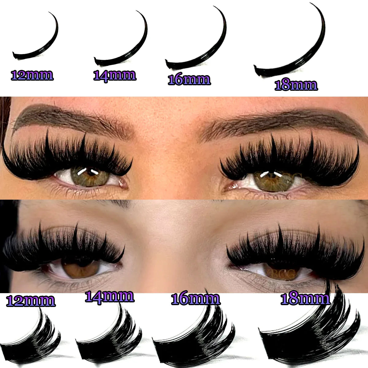 Lash Clusters 100D Lash Spikes Eyelash Clusters Volume Individual Lashes DIY Spiky Lash Extension Mega Cluster Eyelash Extension