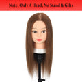100% Mannequin Head Human Hair 22"-24"  Hairdresser Cosmetology Mannequin Manikin Training Head Hair and Free Clamp Holder