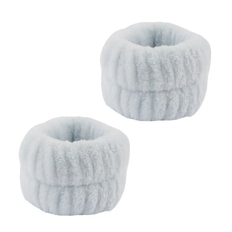 1set Women Wrist Towels For Washing Face Soft Bow Headband Girls Wrist Wash Band Pink Face Wash Wristband Spa skincare Hairbands