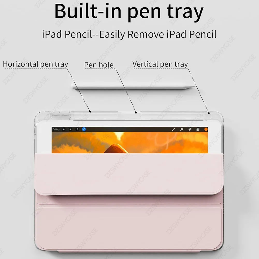For iPad 9th/8th/7th Generation 10.2 Case (2021/2020/2019) iPad 10.2-Inch Case with Pencil Holder Sleep/Wake Protective Cover