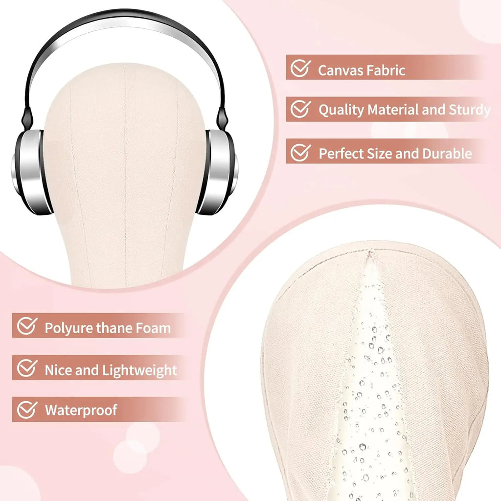 22'' Wig Mannequin Head With Tall Wig Stand Tripod for Wigs,Wig Stand with Head for Hair Styling Practice Display Wigs Making