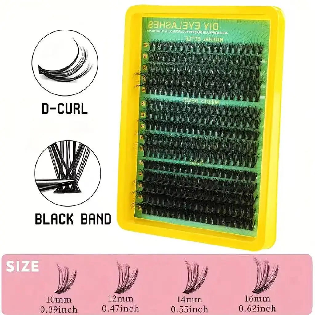 Cloison Lash Clusters 30D + 40D + 50D - 300 pieces of eyelash clusters 10 - 18mm D curly clusters - thick eyelash clusters