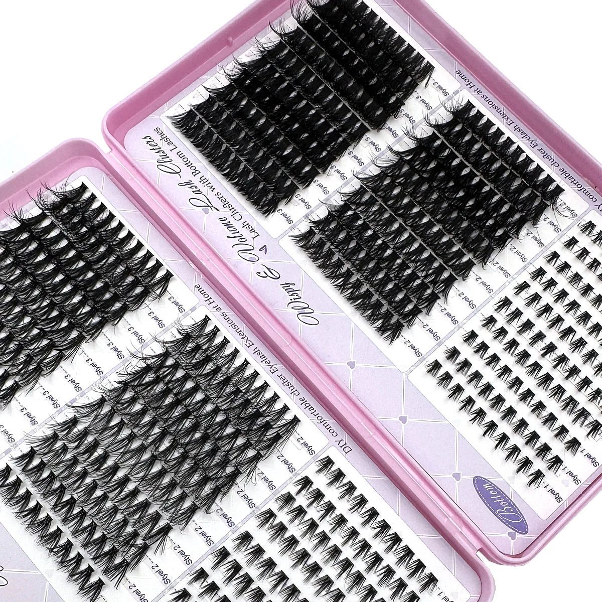 UMIRYAO New 640 Cluster Lashes Kit Thick Eyelash Extension Kit Volume Mixed Tray Faux Mink Lashes Lash Extension Makeup