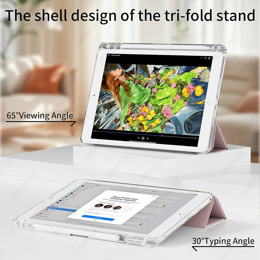 For iPad 9th/8th/7th Generation 10.2 Case (2021/2020/2019) iPad 10.2-Inch Case with Pencil Holder Sleep/Wake Protective Cover