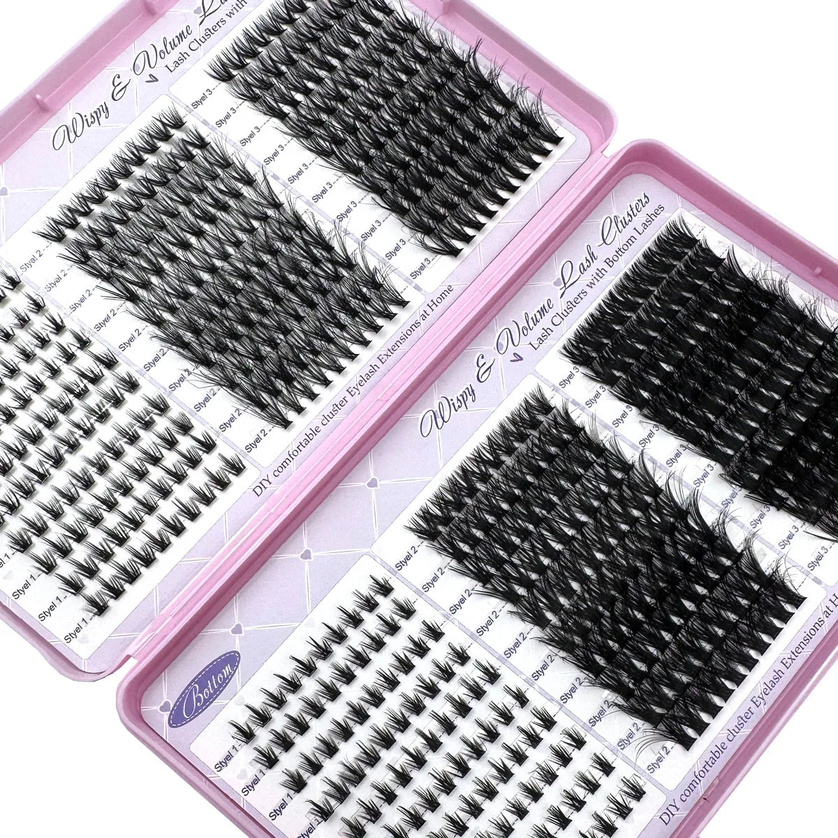 UMIRYAO New 640 Cluster Lashes Kit Thick Eyelash Extension Kit Volume Mixed Tray Faux Mink Lashes Lash Extension Makeup