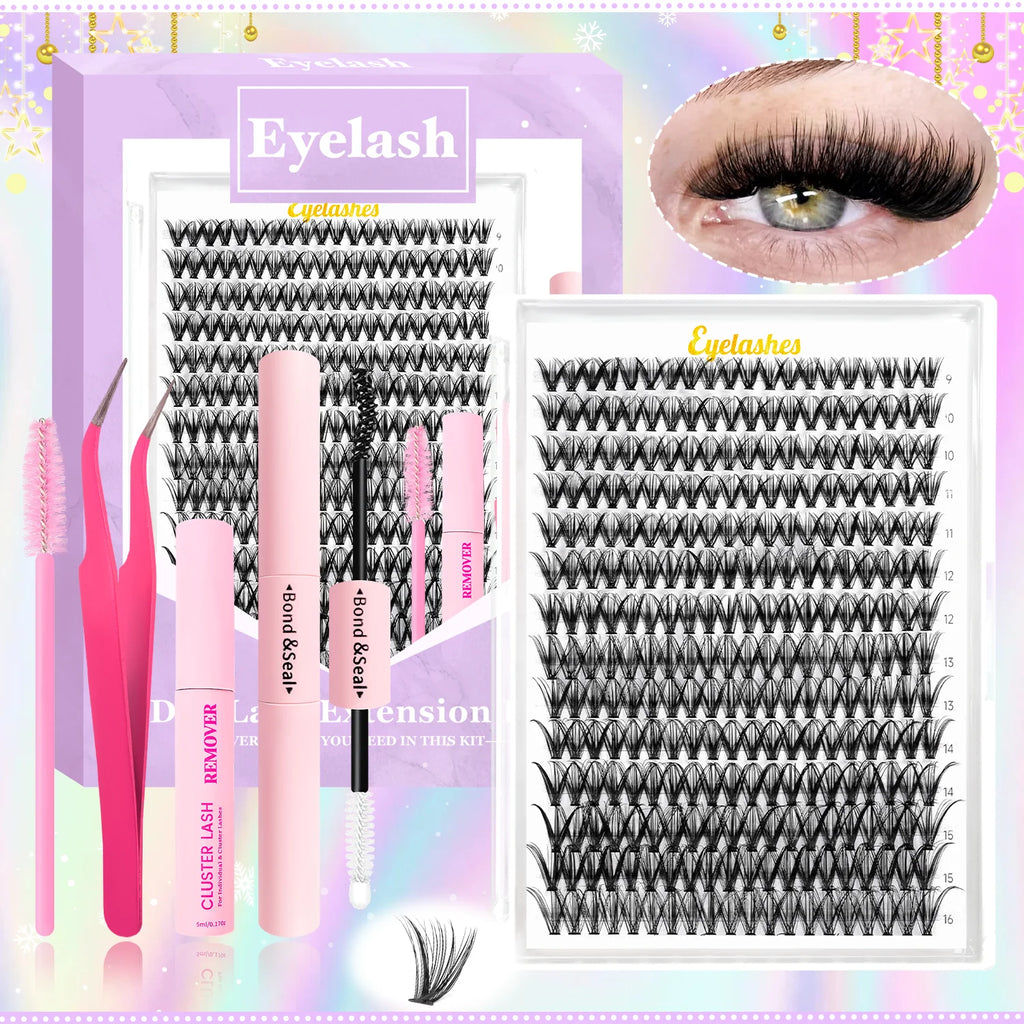 30D 40D Eyelash Clusters Kit Thick Individual Lashes Lash Bond And Seal And Remover Faux Mink Lashes Eyelash Extension DIY