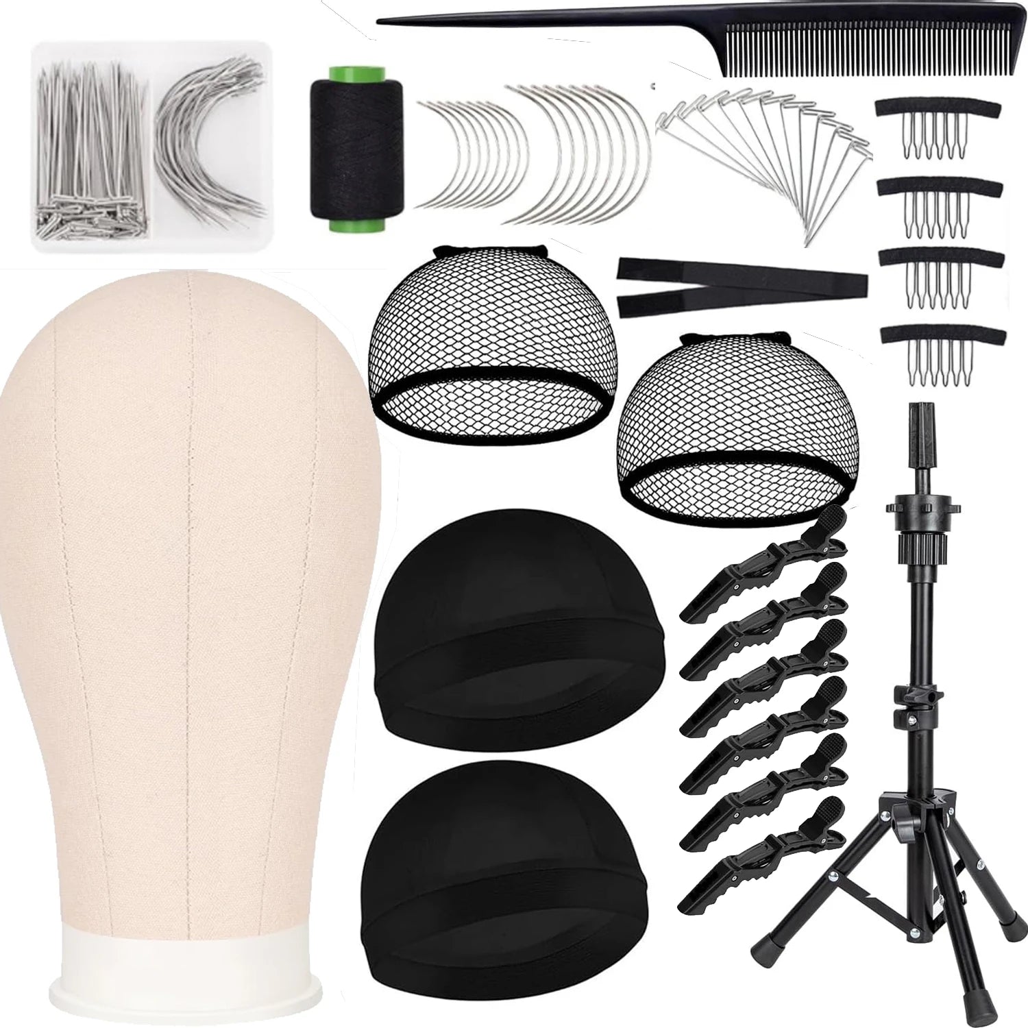 22'' Wig Mannequin Head With Tall Wig Stand Tripod for Wigs,Wig Stand with Head for Hair Styling Practice Display Wigs Making