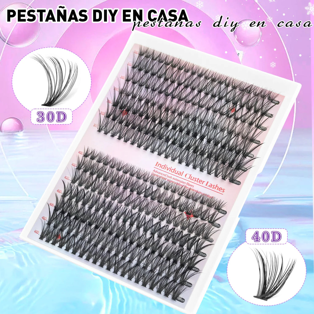 30D 40D Eyelash Clusters Kit Thick Individual Lashes Lash Bond And Seal And Remover Faux Mink Lashes Eyelash Extension DIY