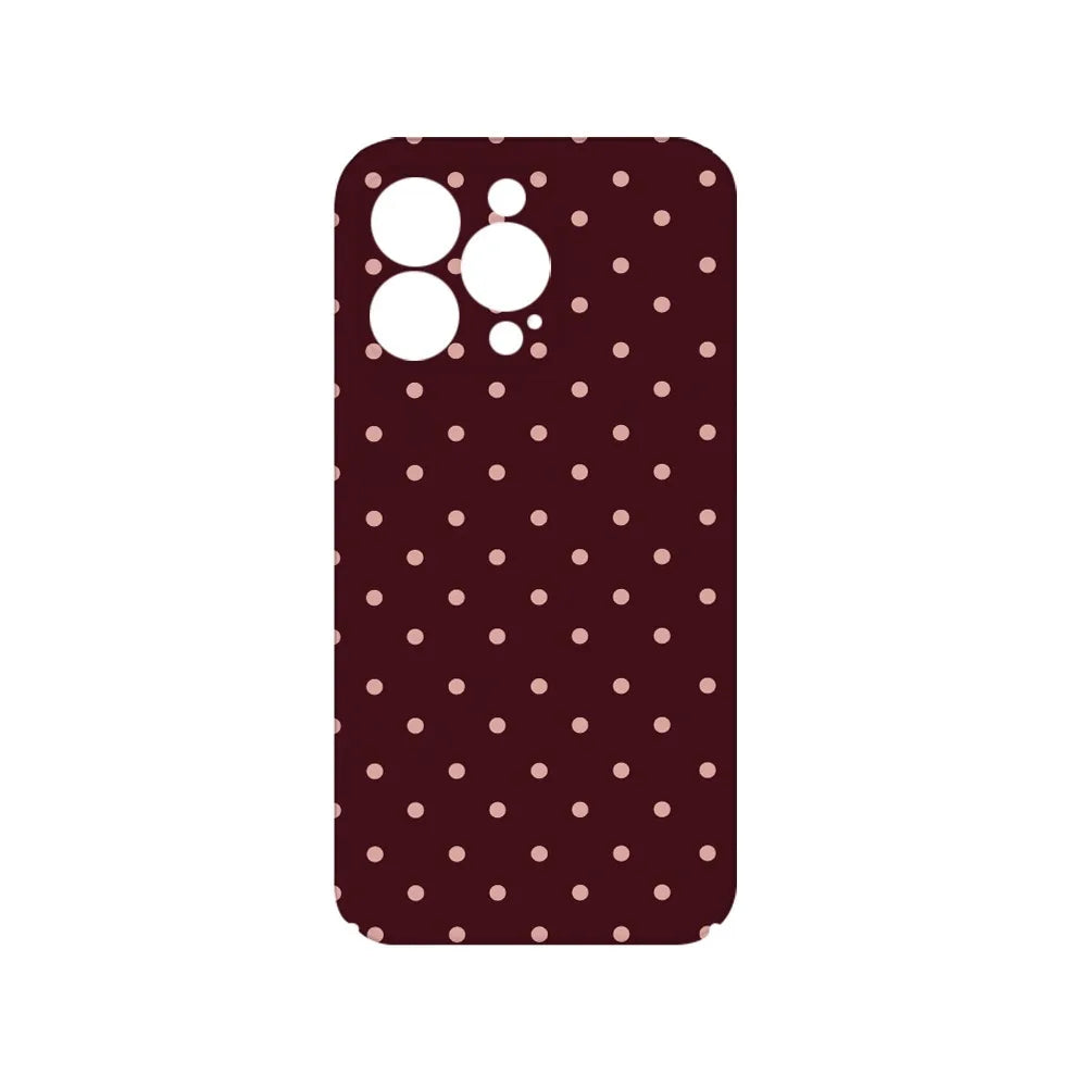 Ins Brown Red Polka Dots Phone Case for IPHONE 16 15PRO MAX 14 PLUS 13 12 MINI 11 Acrylic TPU Two in One Magnetic Phone Cases