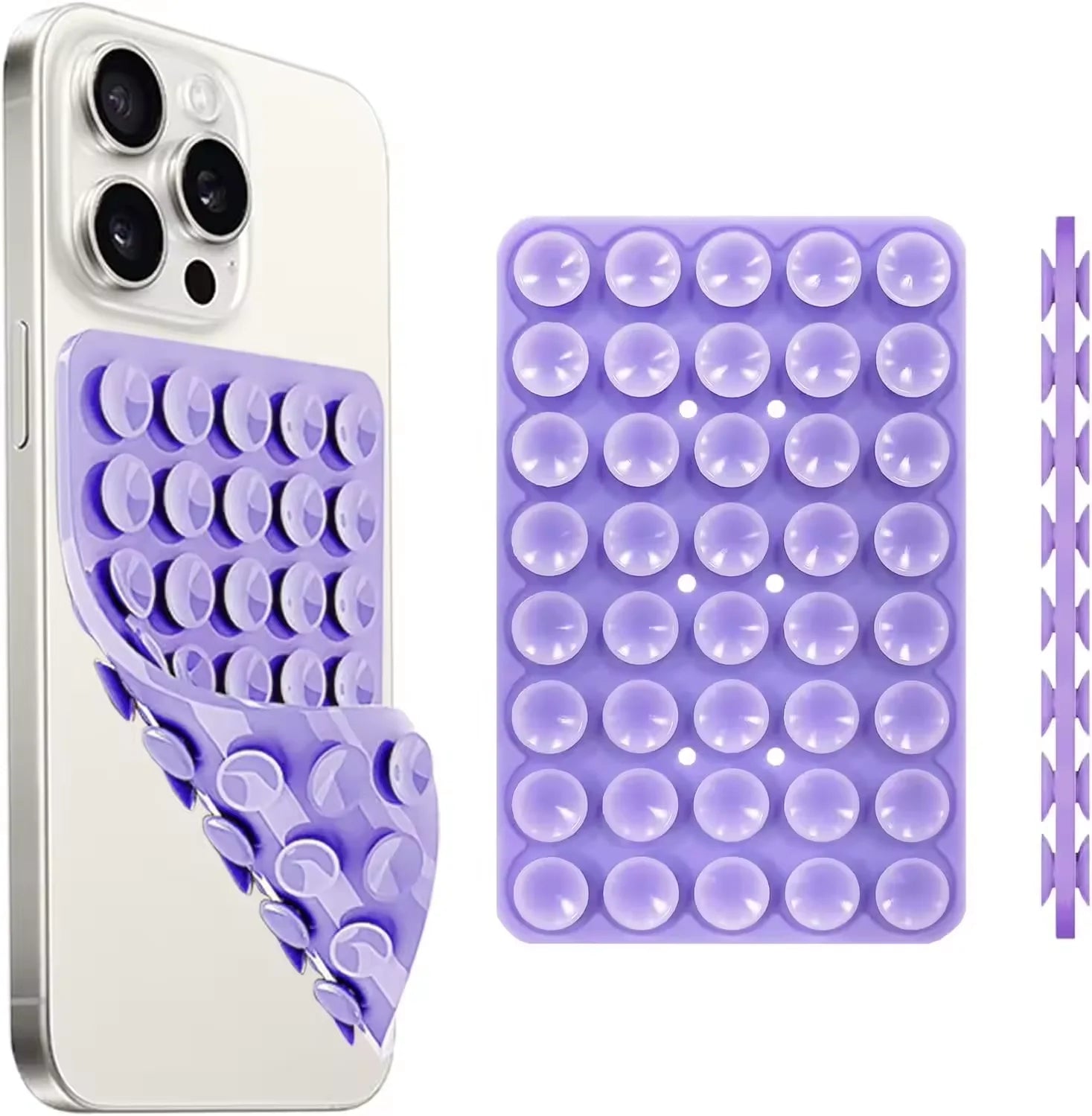 Silicone Suction Cup Phone Case Mount Double Sided Hands-Free Strong Grip Holder for Selfies and Videos for iPhone Android