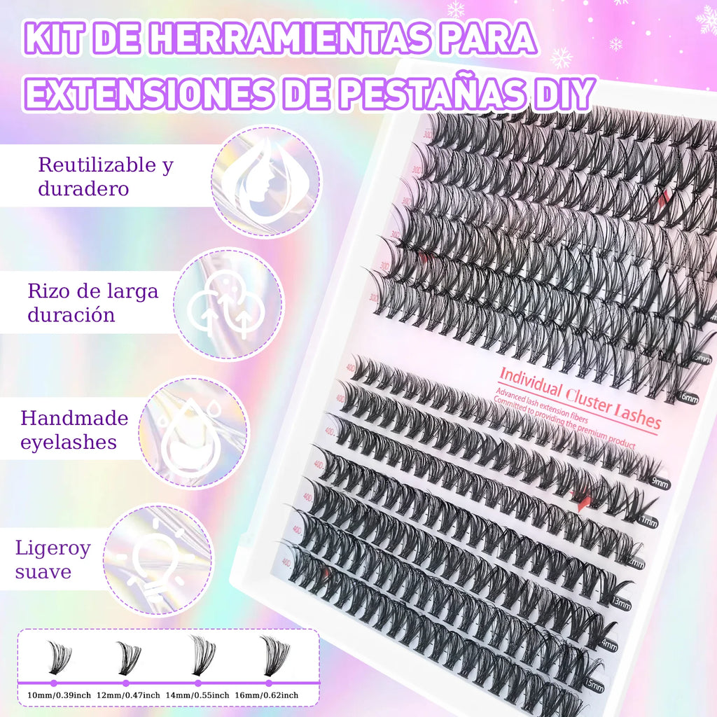 30D 40D Eyelash Clusters Kit Thick Individual Lashes Lash Bond And Seal And Remover Faux Mink Lashes Eyelash Extension DIY