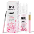 Lash Shampoo for Eyelash 100ML + Brush & Mascara Wand Eyelid Foaming Cleansing, Extension Cleanser Remover,Makeup Remover