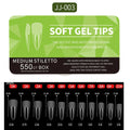 550pcs Soft Gel Nail Tips Medium Short Almond Coffin Full Cover Matte Extension Tool Acrylic Press on Nail French Manicure Decor