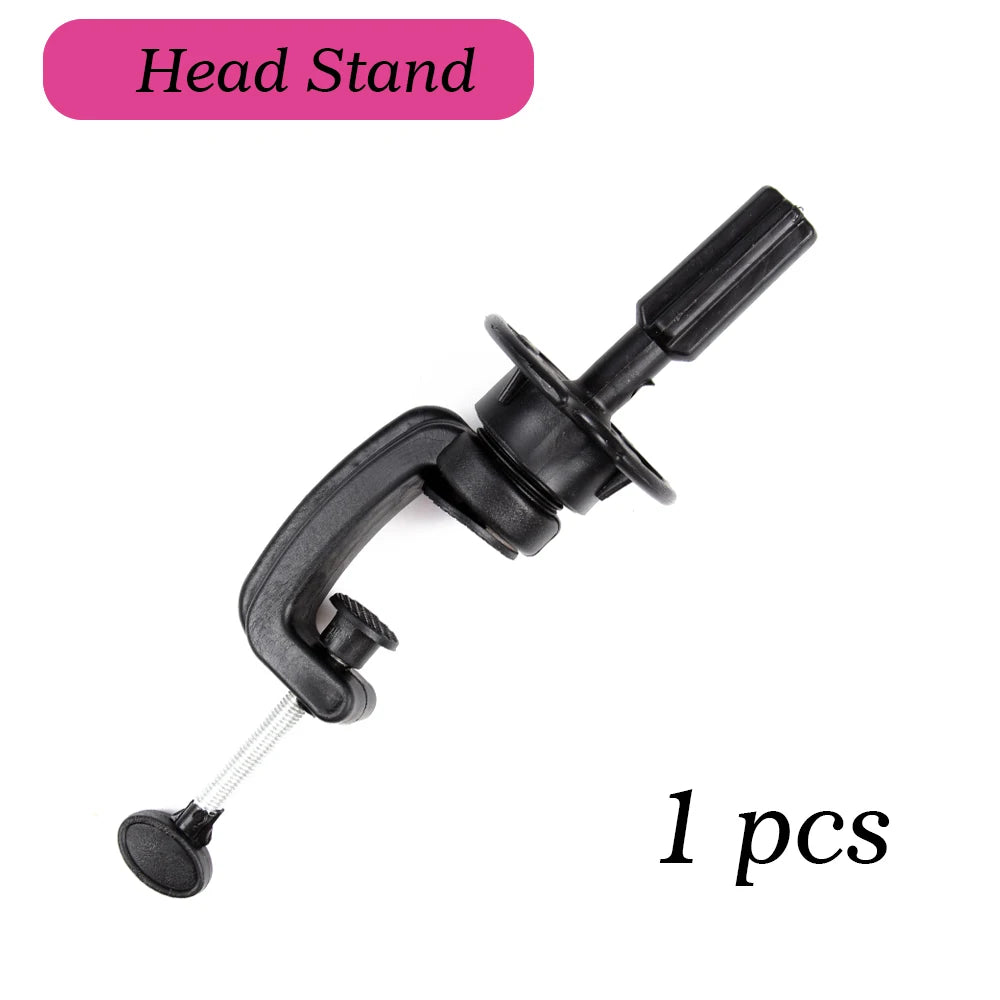 Training Mannequin Head Canvas Head With Mount Hole For Dly Wig Making Display Styling Metal Foldable Wig Head Stand Tripod