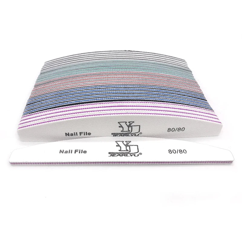 5/25Pcs/Lot Nail File Mix Color 80/100/150/180/240 Grit Professional Sandpaper Cuticle Remover Buffer Files Manicure Tool Set