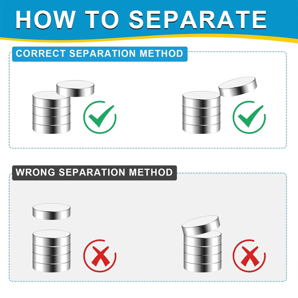 50/100/200 Piece Super Powerful Magnets Strong Disc Magnets for Fridge, DIY, Building, Scientific, Craft, Education